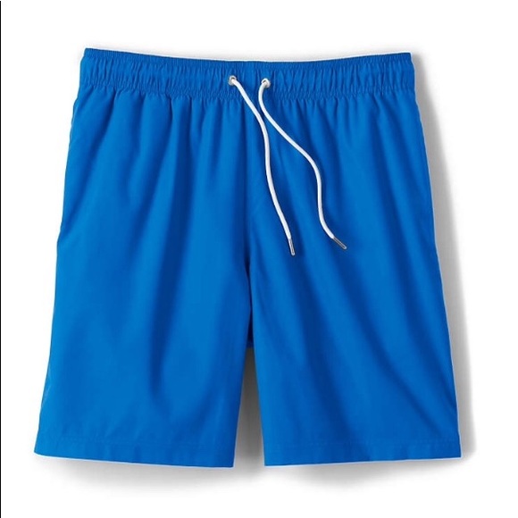 Lands' End Other - Lands’ End Solid Volley Swim Shorts Blue LG NEW